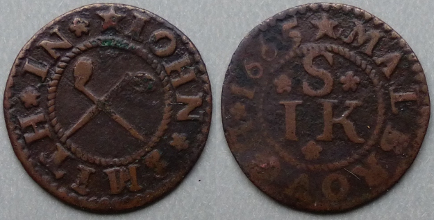 Marlborough, John Smith 1665 farthing Marlborough, John Smith 1665 farthing
